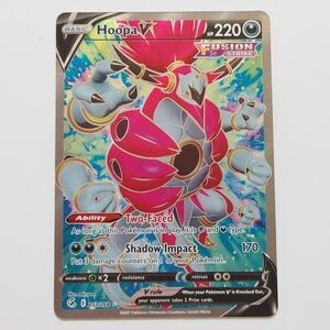 Pokemon Card Hoopa V 253/264 full art holo card , fusion strike